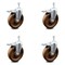 Service Caster 6 Inch High Temp Phenolic Swivel 12mm Stem Caster Set with Total Lock Brake SCC-TSTTL20S615-PHRHT-M1215-4 - alternate 1